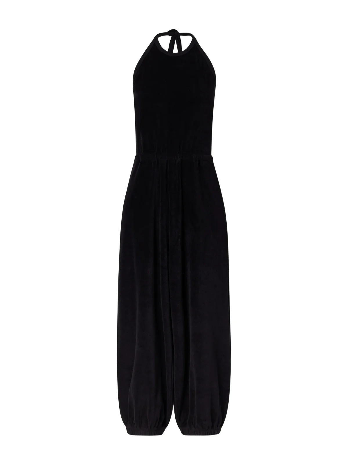 Suzie Kondi Anna Cotton-blend Terry Halterneck Jumpsuit