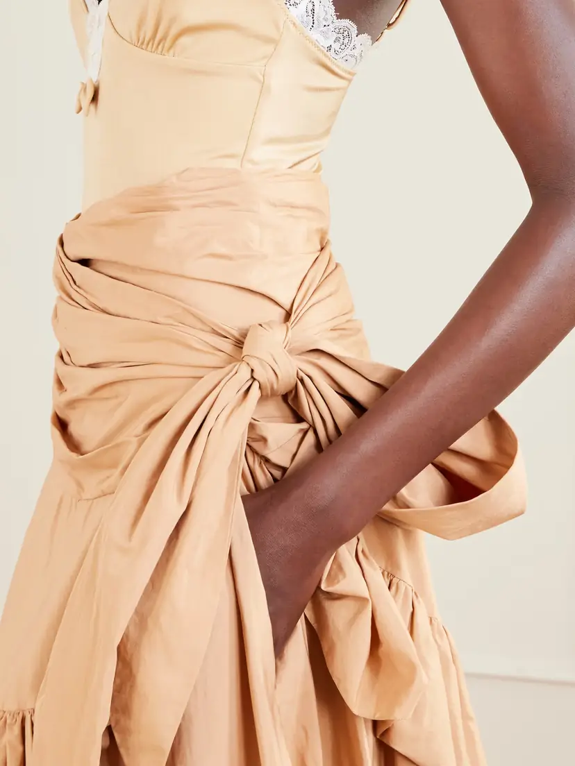 Chloé Bow-detailed Ruffled Organic Cotton-poplin Midi Skirt | Thumbnail 5 Chloé Bow-detailed Ruffled Organic Cotton-poplin Midi Skirt | Thumbnail 5