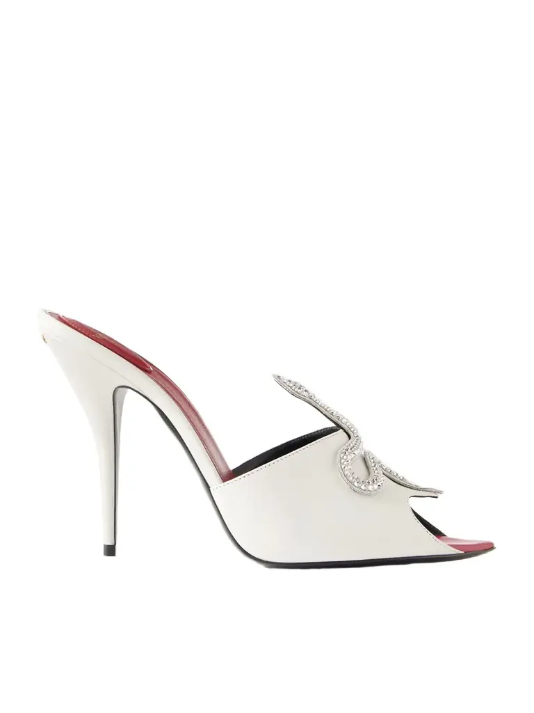 Valentino Garavani Coeur Vipère 105 Crystal-embellished Leather Mules | Image 1 Valentino Garavani Coeur Vipère 105 Crystal-embellished Leather Mules | Image 1