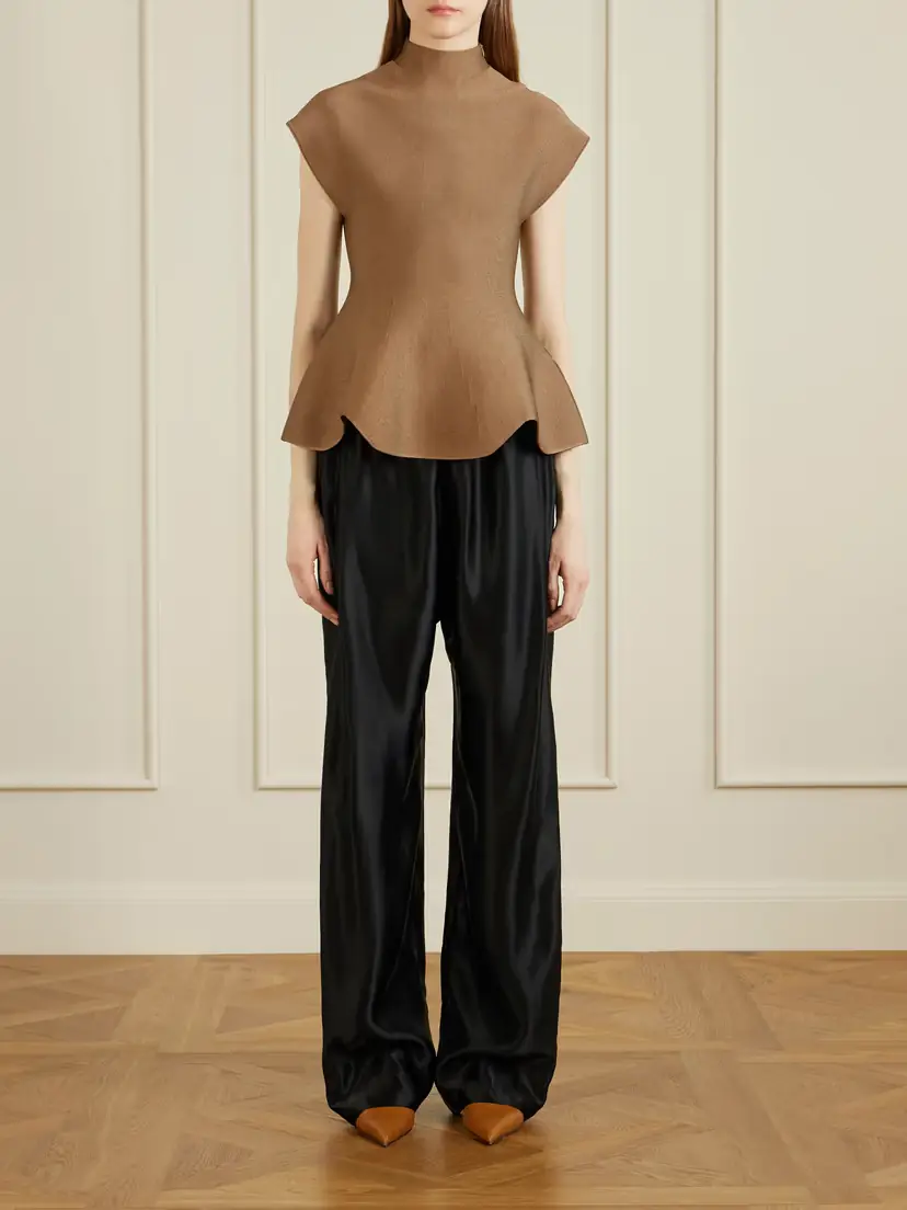 Khaite Andra Stretch-knit Turtleneck Peplum Top | Thumbnail 2 Khaite Andra Stretch-knit Turtleneck Peplum Top | Thumbnail 2