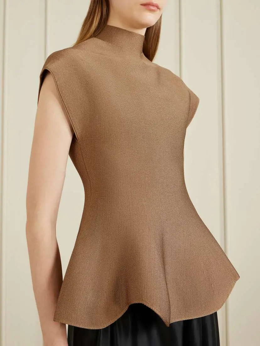 Khaite Andra Stretch-knit Turtleneck Peplum Top | Thumbnail 4 Khaite Andra Stretch-knit Turtleneck Peplum Top | Thumbnail 4