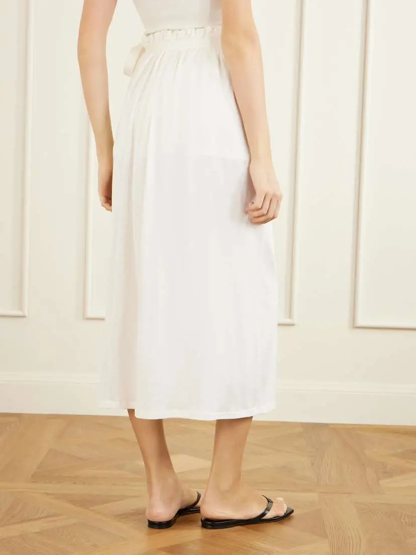 TOTEME Silk And Cotton-blend Wrap Midi Skirt | Thumbnail 4 TOTEME Silk And Cotton-blend Wrap Midi Skirt | Thumbnail 4