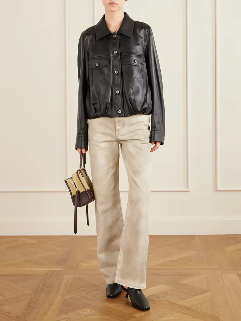 Loewe Gathered Leather Jacket | Thumbnail 2 Loewe Gathered Leather Jacket | Thumbnail 2