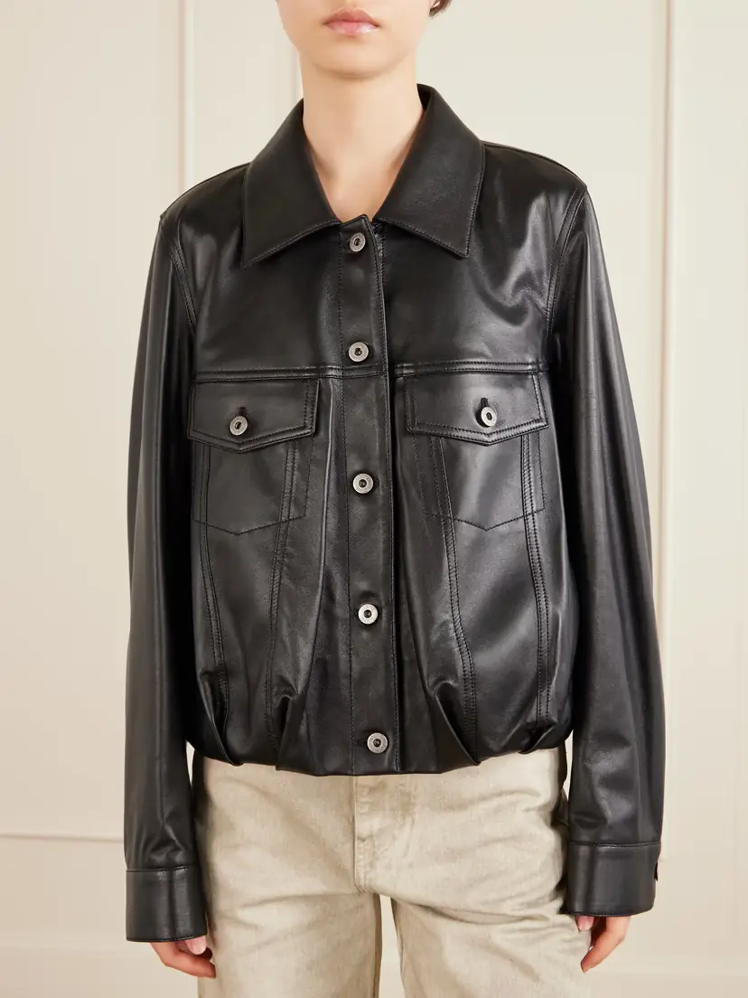 Loewe Gathered Leather Jacket | Thumbnail 3 Loewe Gathered Leather Jacket | Thumbnail 3