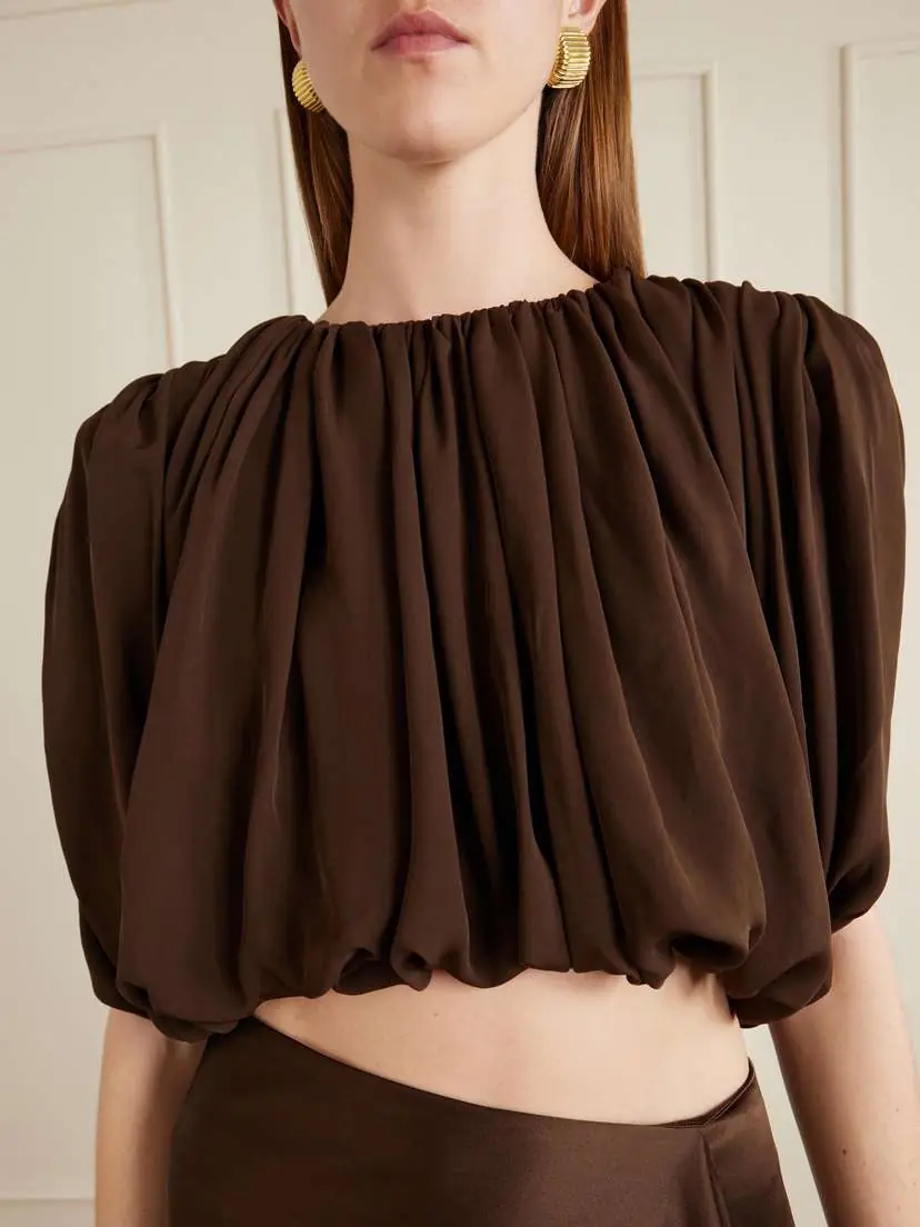 Heirlome Renata Silk Cropped Top | Thumbnail 4