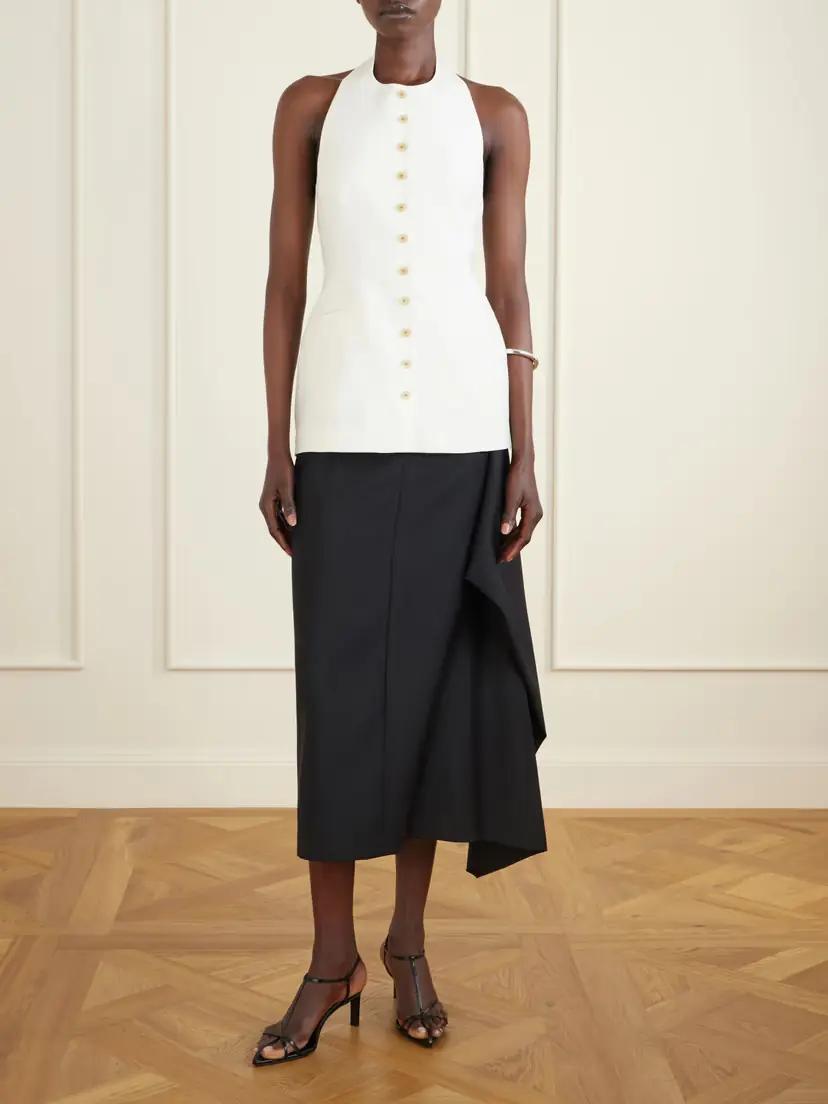 Heirlome Lupita Halterneck Sleeveless Wool And Silk-blend Top | Thumbnail 2 Heirlome Lupita Halterneck Sleeveless Wool And Silk-blend Top | Thumbnail 2