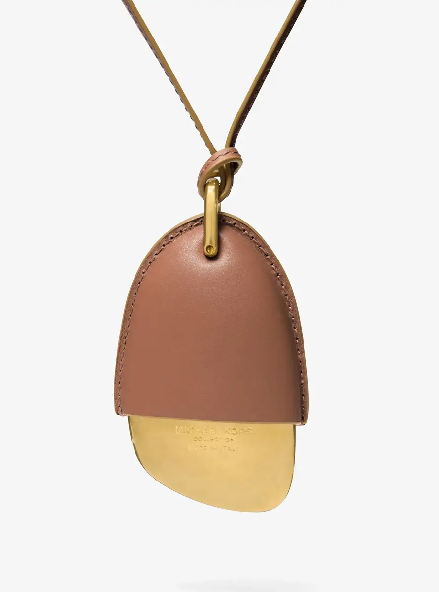 Michael Kors Collection Brushed Brass and Leather Wrapped Pendant Necklace in Natural - One Size by Michael Kors Collection | Thumbnail 18 Michael Kors Collection Brushed Brass and Leather Wrapped Pendant Necklace in Natural - One Size by Michael Kors Collection | Thumbnail 18