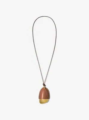 Michael Kors Collection Brushed Brass and Leather Wrapped Pendant Necklace in Natural - One Size by Michael Kors Collection | Thumbnail 6 Michael Kors Collection Brushed Brass and Leather Wrapped Pendant Necklace in Natural - One Size by Michael Kors Collection | Thumbnail 6