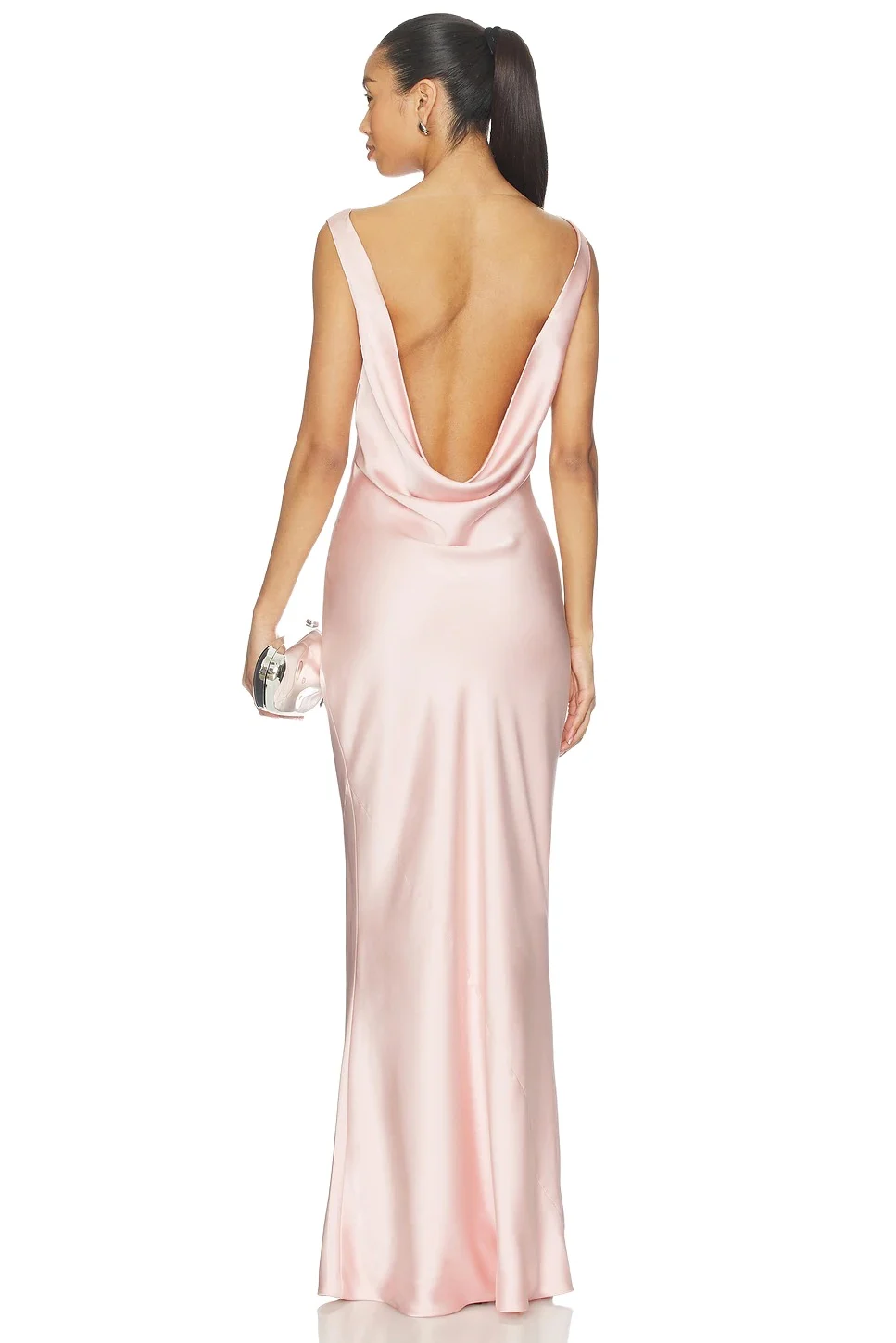 Sleeveless Low Back Drape Gown