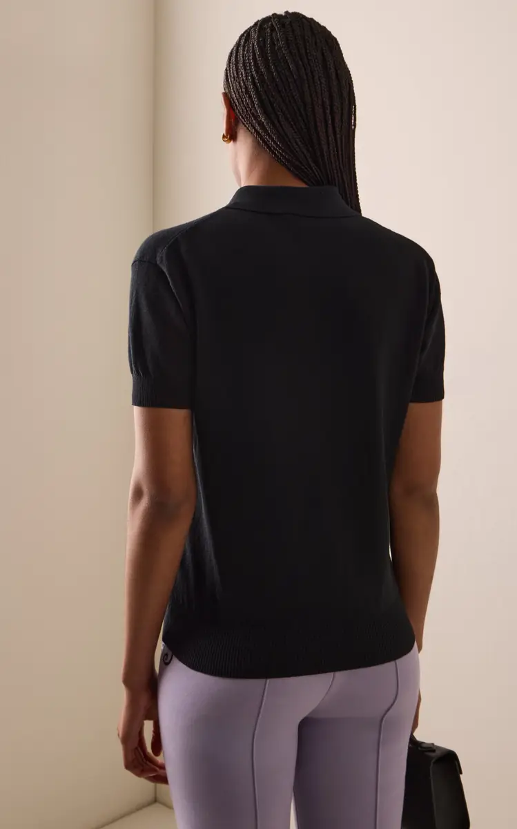 HIGH SPORT Sylvie Cotton-Crepe Polo Shirt | Thumbnail 4 HIGH SPORT Sylvie Cotton-Crepe Polo Shirt | Thumbnail 4