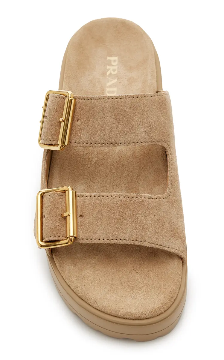 Prada Suede Platform Sandals | Thumbnail 3 Prada Suede Platform Sandals | Thumbnail 3