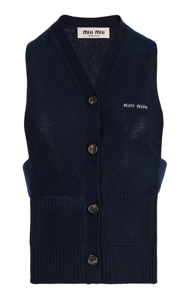 Miu Miu Cashmere Cardigan Vest | Thumbnail 6 Miu Miu Cashmere Cardigan Vest | Thumbnail 6