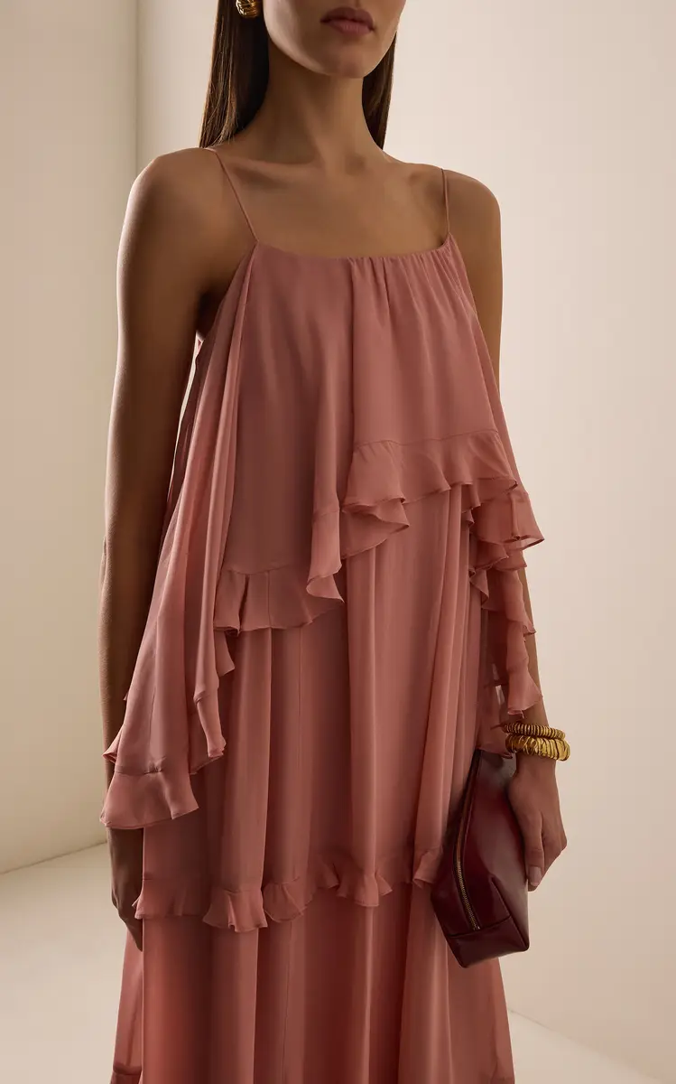 Zimmermann Luna Ruffled Georgette Midi Dress | Thumbnail 3 Zimmermann Luna Ruffled Georgette Midi Dress | Thumbnail 3