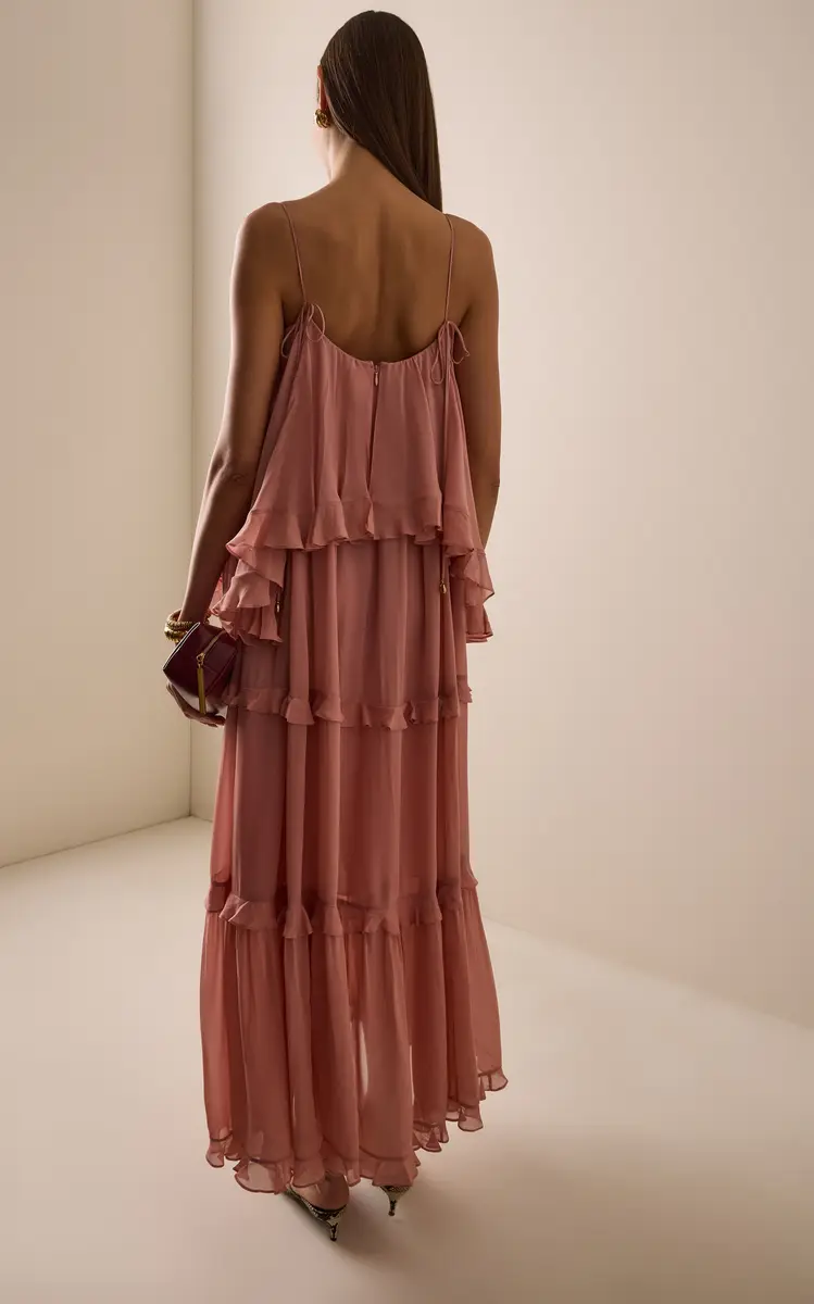 Zimmermann Luna Ruffled Georgette Midi Dress | Thumbnail 4 Zimmermann Luna Ruffled Georgette Midi Dress | Thumbnail 4