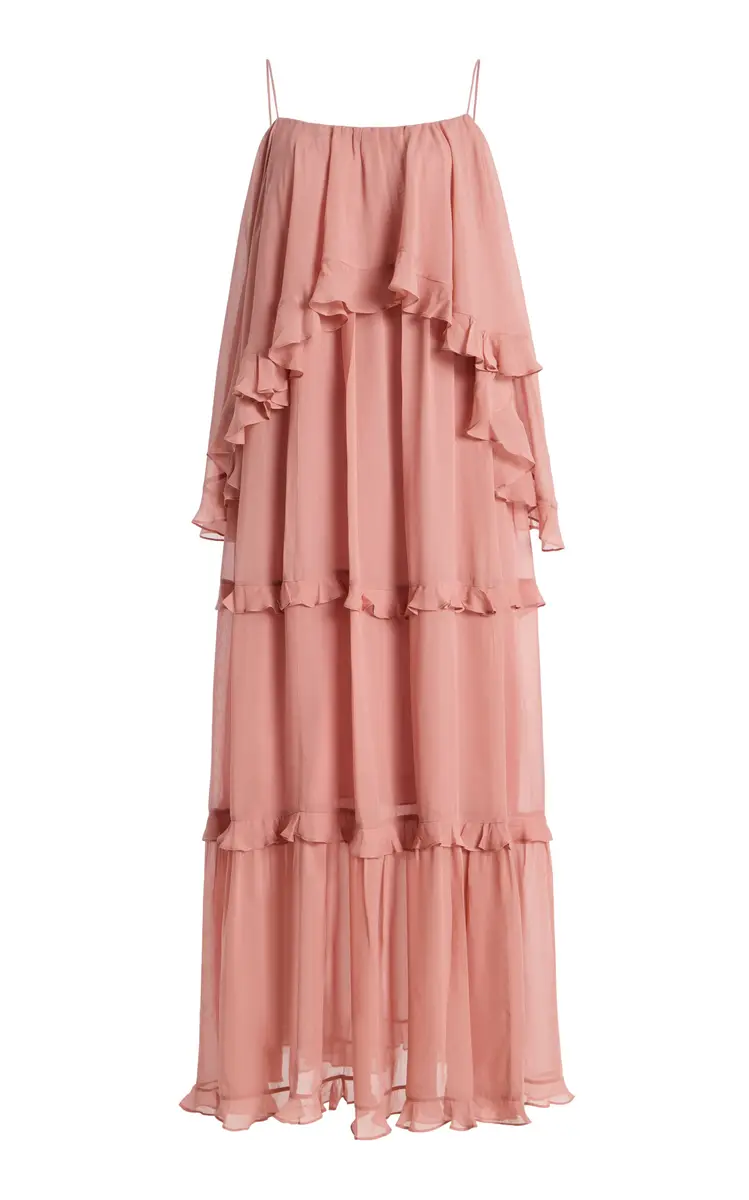 Zimmermann Luna Ruffled Georgette Midi Dress | Thumbnail 6 Zimmermann Luna Ruffled Georgette Midi Dress | Thumbnail 6