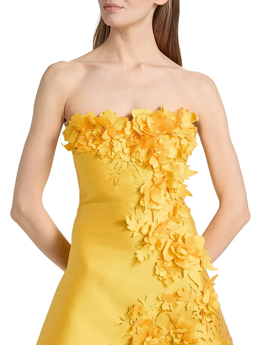 BADGLEY MISCHKA Women's Floral Applique Strapless Cocktail Dress | Thumbnail 6 BADGLEY MISCHKA Women's Floral Applique Strapless Cocktail Dress | Thumbnail 6