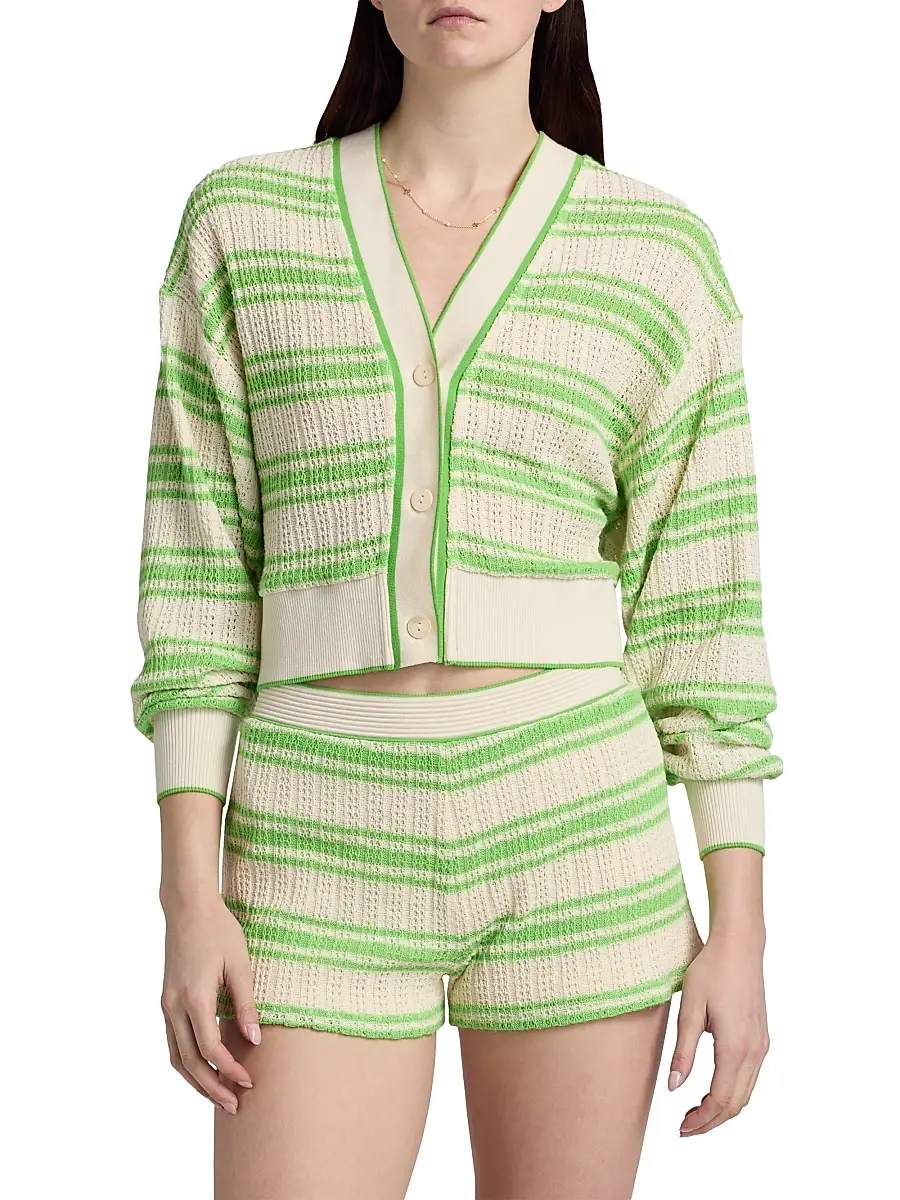 Ramy Brook Women's Romy Striped Open-Knit Cardigan | Thumbnail 3 Ramy Brook Women's Romy Striped Open-Knit Cardigan | Thumbnail 3