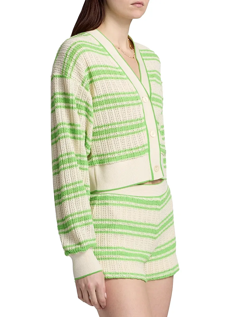 Ramy Brook Women's Romy Striped Open-Knit Cardigan | Thumbnail 4 Ramy Brook Women's Romy Striped Open-Knit Cardigan | Thumbnail 4