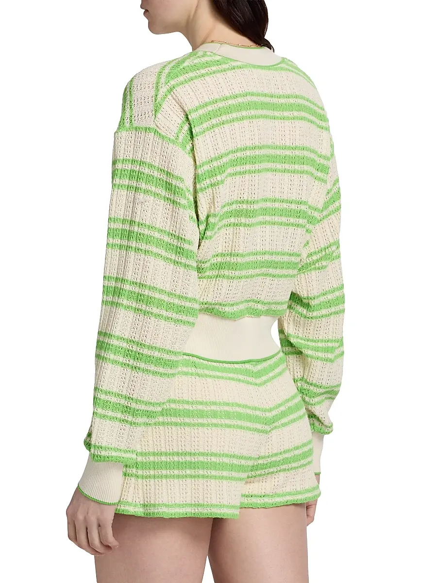 Ramy Brook Women's Romy Striped Open-Knit Cardigan | Thumbnail 5 Ramy Brook Women's Romy Striped Open-Knit Cardigan | Thumbnail 5
