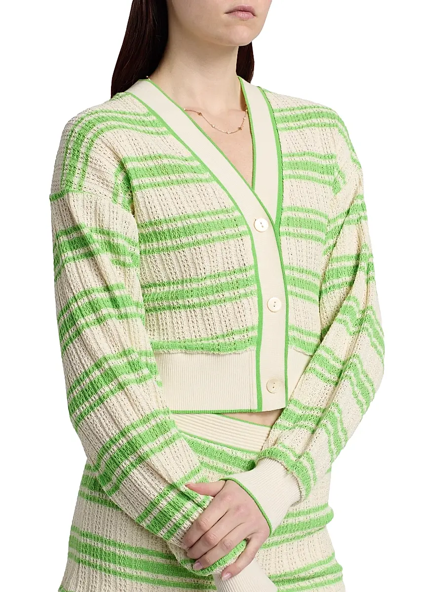 Ramy Brook Women's Romy Striped Open-Knit Cardigan | Thumbnail 6 Ramy Brook Women's Romy Striped Open-Knit Cardigan | Thumbnail 6