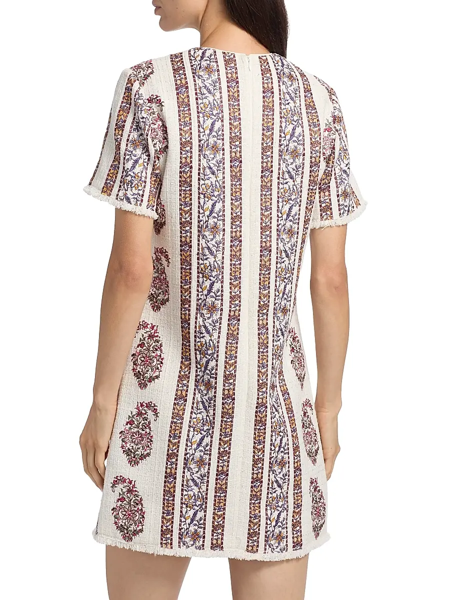 Giambattista Valli Women's Floral-Striped Bouclé Minidress | Thumbnail 5 Giambattista Valli Women's Floral-Striped Bouclé Minidress | Thumbnail 5