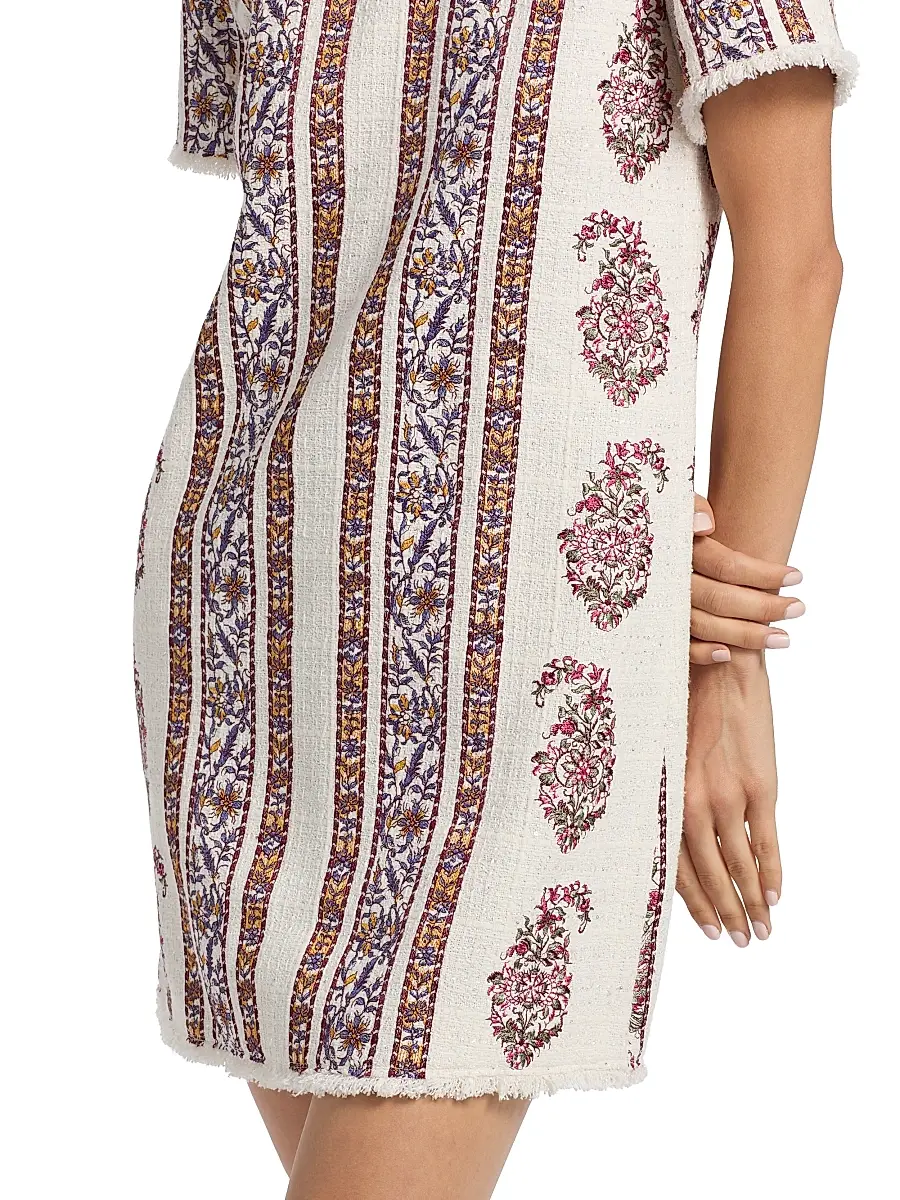 Giambattista Valli Women's Floral-Striped Bouclé Minidress | Thumbnail 6 Giambattista Valli Women's Floral-Striped Bouclé Minidress | Thumbnail 6