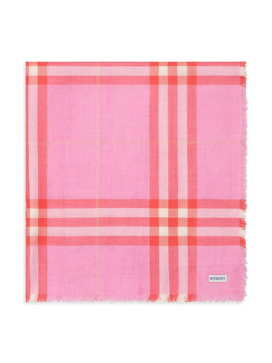 Burberry Women's Check Wool-Silk Scarf | Thumbnail 2