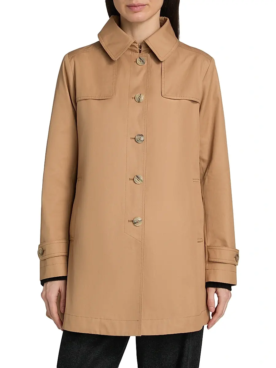 HERNO Women's Logo-Trim Short Trench Coat | Thumbnail 3 HERNO Women's Logo-Trim Short Trench Coat | Thumbnail 3