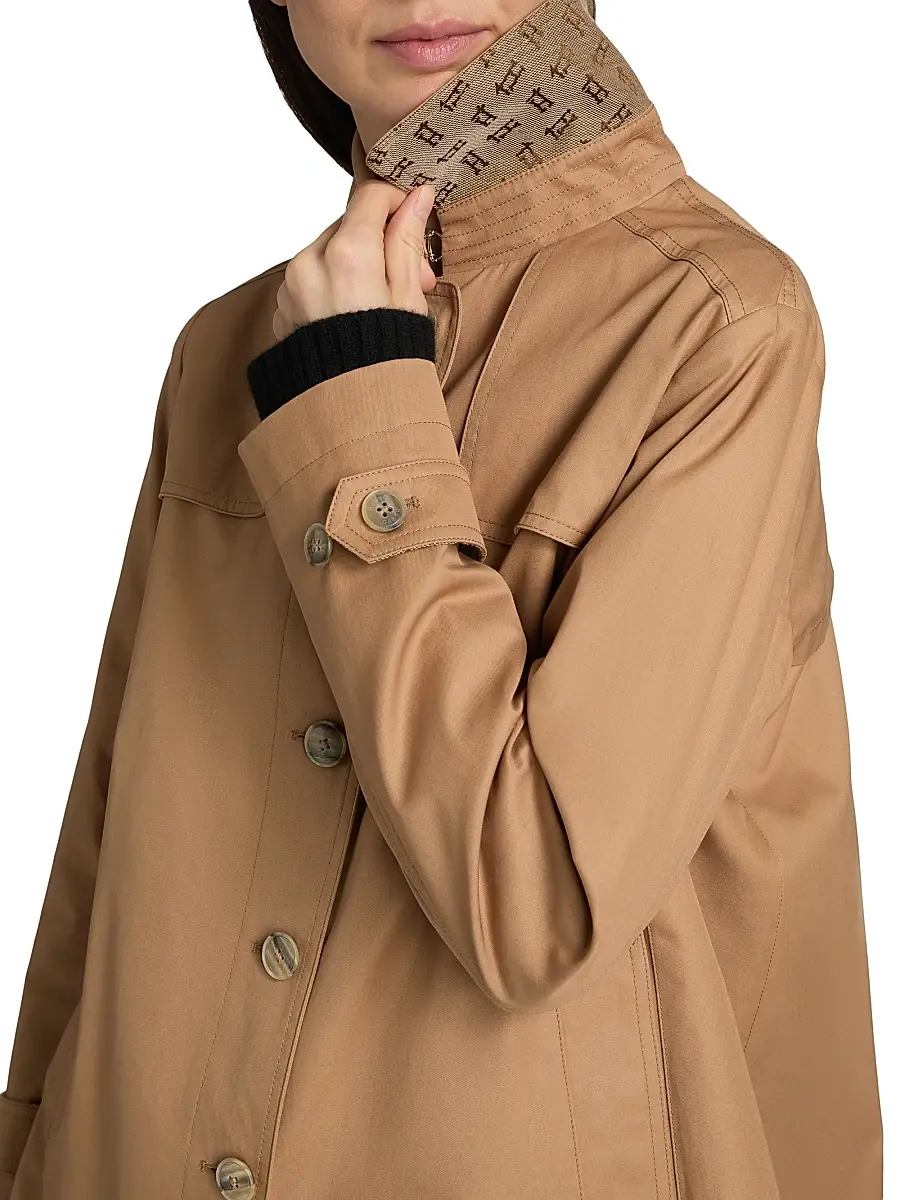 HERNO Women's Logo-Trim Short Trench Coat | Thumbnail 6 HERNO Women's Logo-Trim Short Trench Coat | Thumbnail 6
