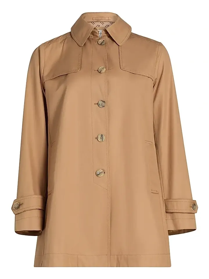 Women's Logo-Trim Short Trench Coat Women's Logo-Trim Short Trench Coat