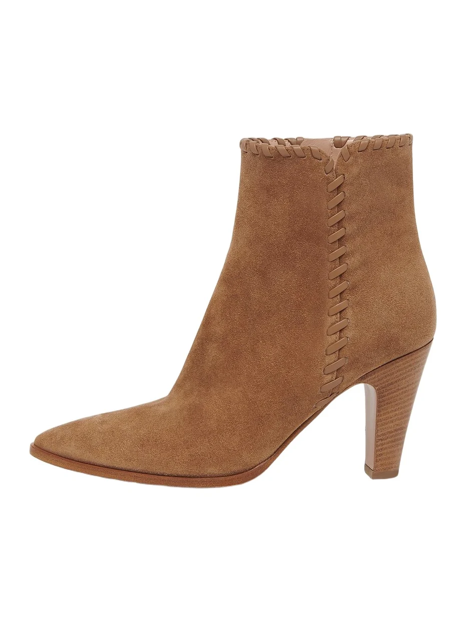 Women's 85MM Whipstitch-Trim Suede Ankle Boots Women's 85MM Whipstitch-Trim Suede Ankle Boots