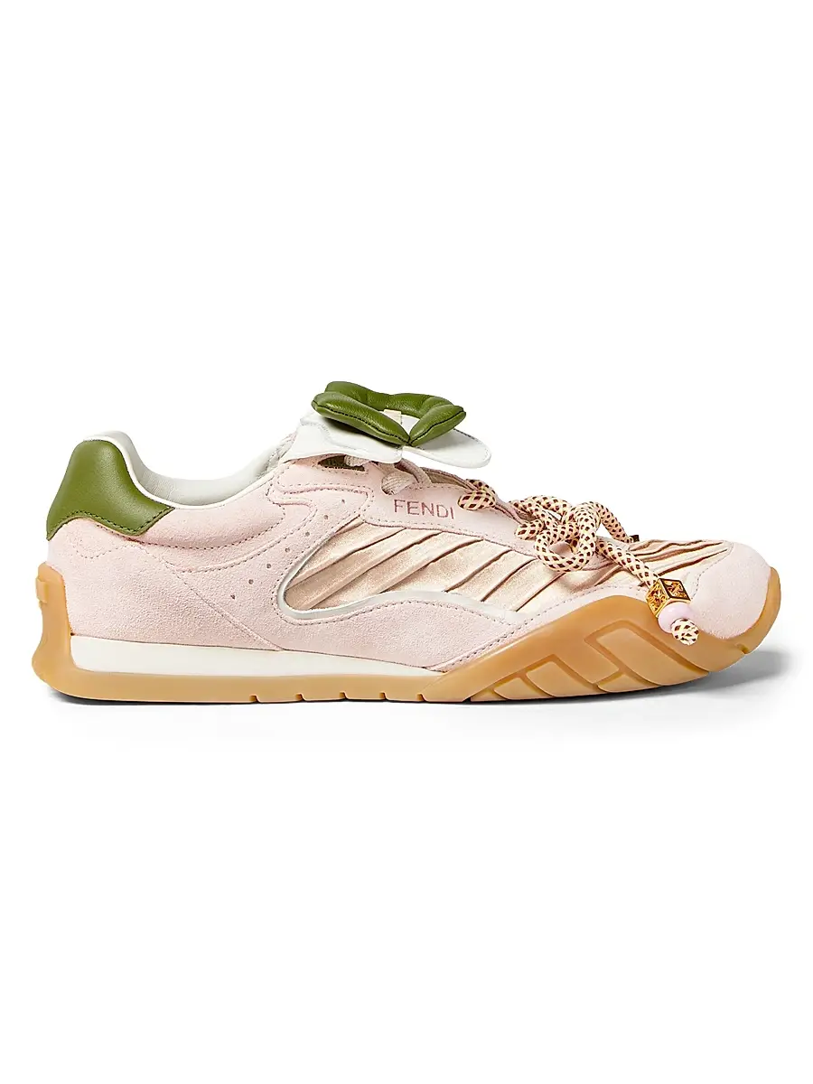 Women's Wave Pulse Textured Low-Top Leather Sneakers - Rosa Ice Women's Wave Pulse Textured Low-Top Leather Sneakers - Rosa Ice