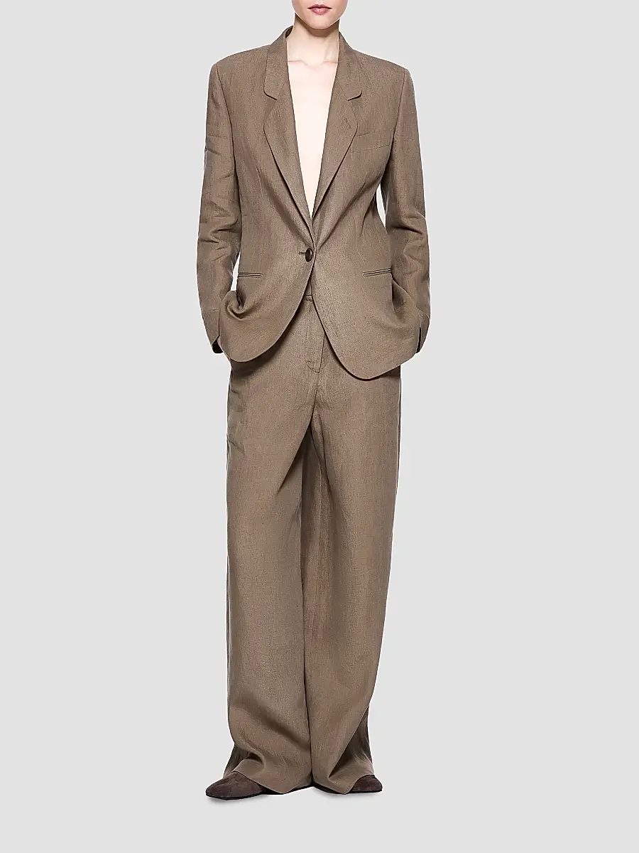 Giorgio Armani Women's Single-Breasted Linen Jacket | Thumbnail 2 Giorgio Armani Women's Single-Breasted Linen Jacket | Thumbnail 2