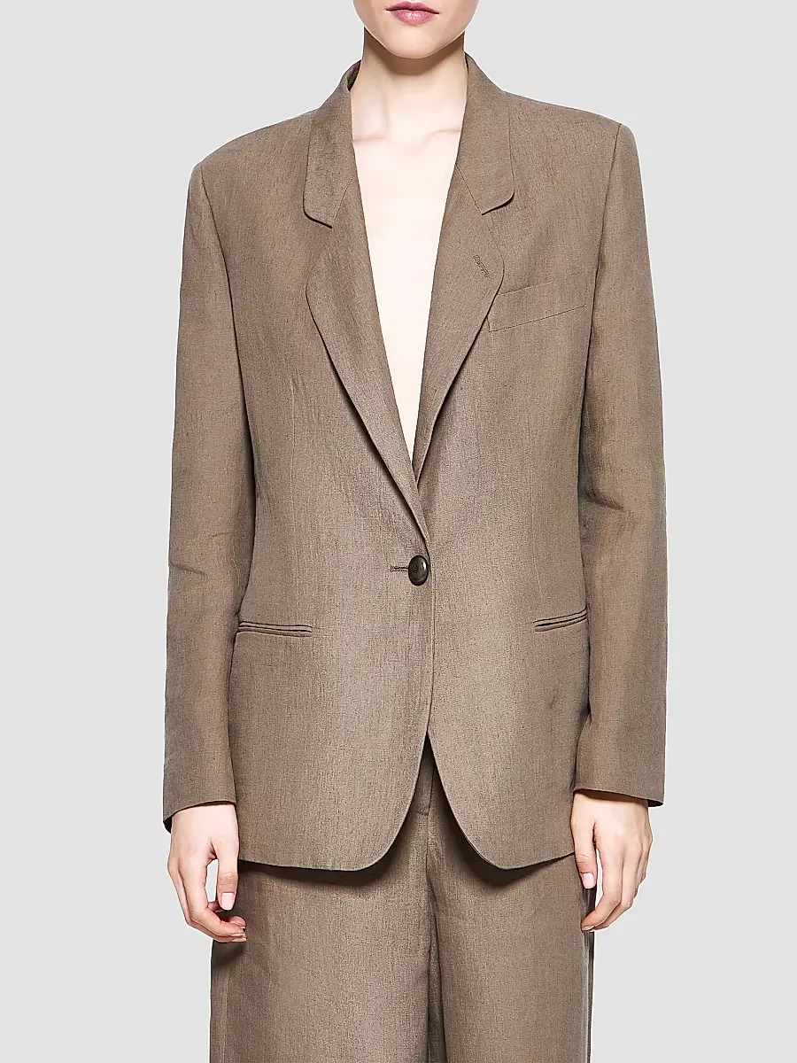 Giorgio Armani Women's Single-Breasted Linen Jacket | Thumbnail 4 Giorgio Armani Women's Single-Breasted Linen Jacket | Thumbnail 4