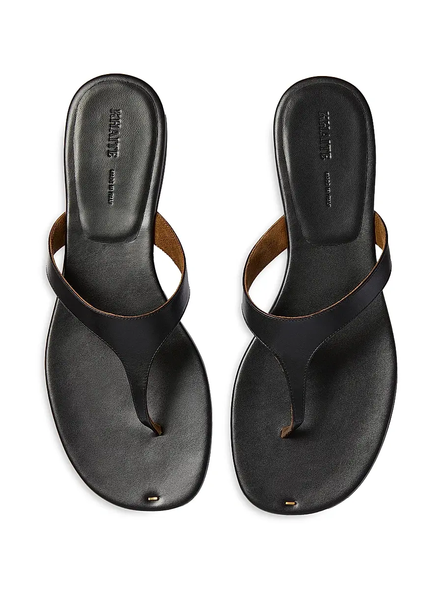 Khaite Women's Archer Leather Thong Sandals - Black | Thumbnail 3 Khaite Women's Archer Leather Thong Sandals - Black | Thumbnail 3