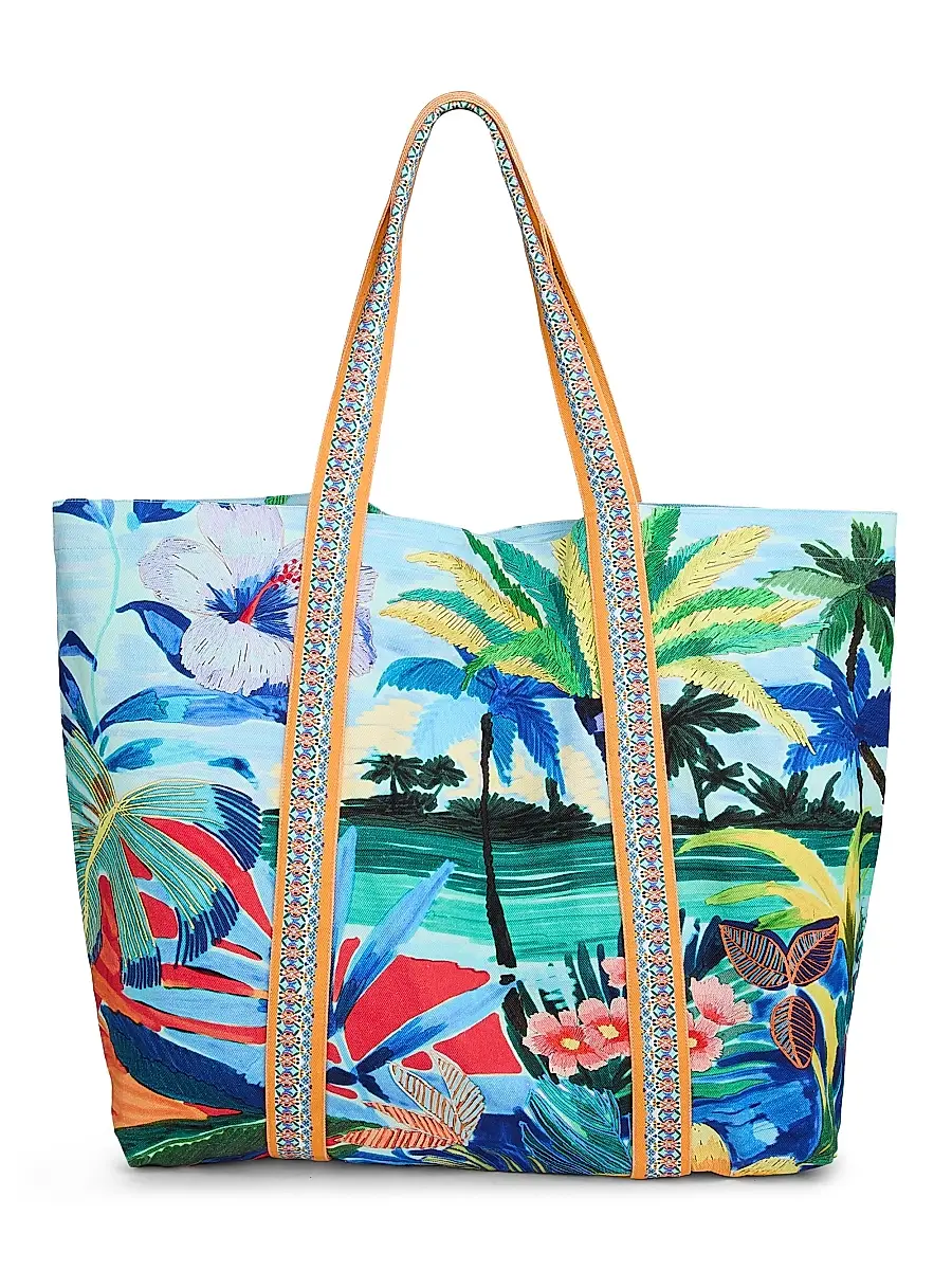 Johnny Was Women's Paradis Cotton Beach Tote Bag - Paradis | Image 1 Johnny Was Women's Paradis Cotton Beach Tote Bag - Paradis | Image 1