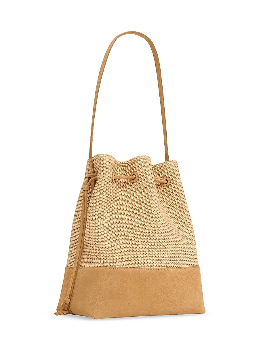 MANSUR GAVRIEL Women's Raffia & Suede Bucket Bag | Thumbnail 2 MANSUR GAVRIEL Women's Raffia & Suede Bucket Bag | Thumbnail 2