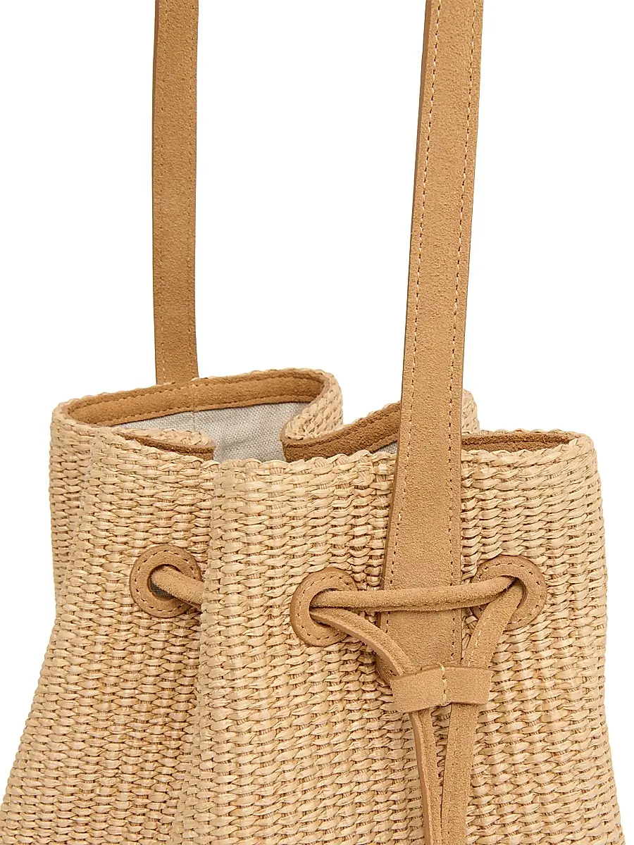 MANSUR GAVRIEL Women's Raffia & Suede Bucket Bag | Thumbnail 3 MANSUR GAVRIEL Women's Raffia & Suede Bucket Bag | Thumbnail 3