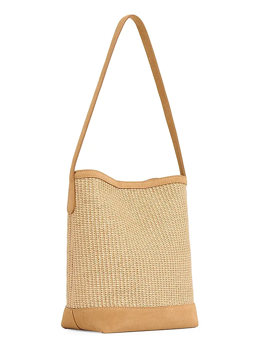 MANSUR GAVRIEL Women's Small Everyday Raffia & Suede Basket Bag | Thumbnail 2 MANSUR GAVRIEL Women's Small Everyday Raffia & Suede Basket Bag | Thumbnail 2