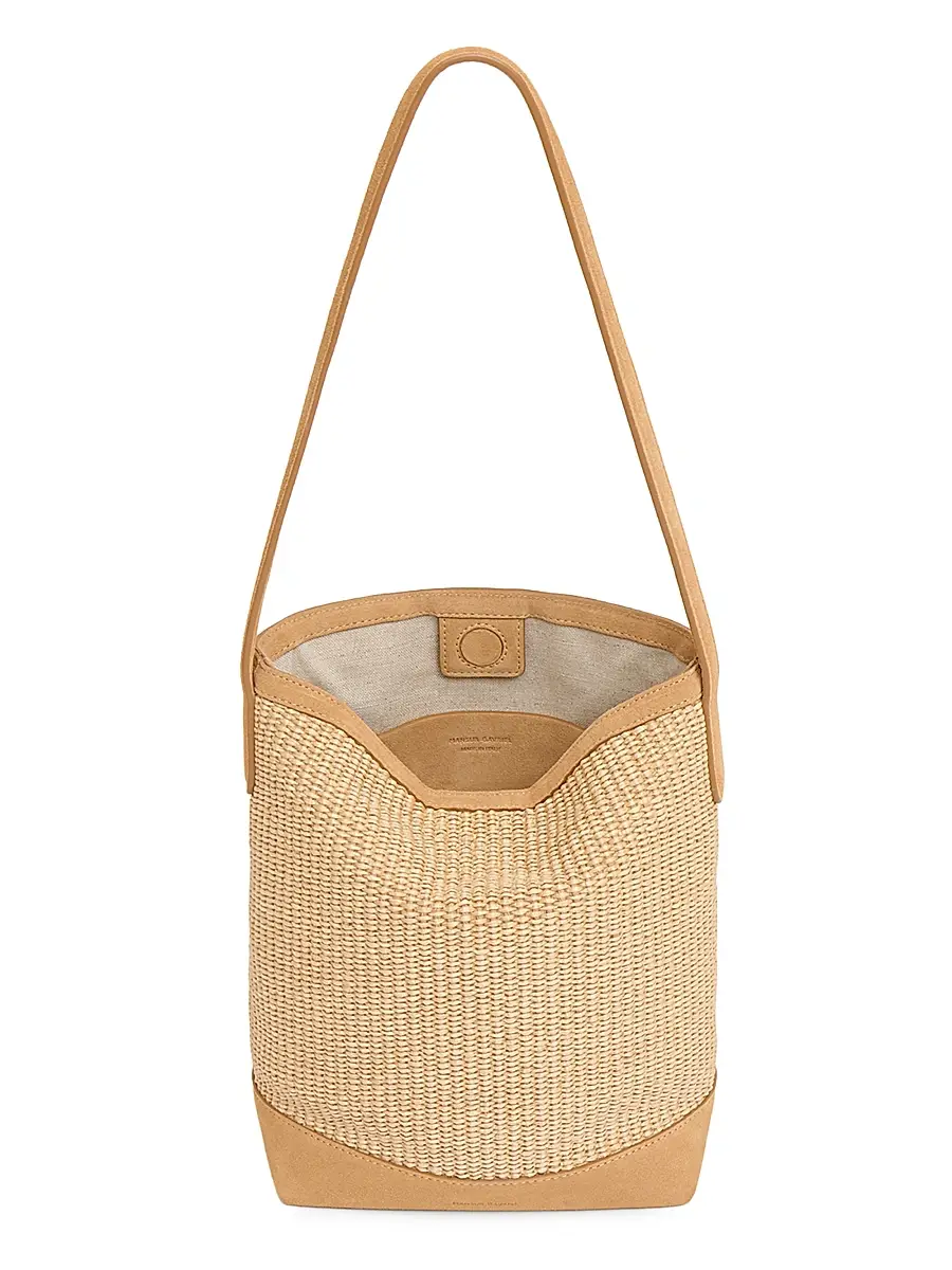 MANSUR GAVRIEL Women's Small Everyday Raffia & Suede Basket Bag | Thumbnail 3 MANSUR GAVRIEL Women's Small Everyday Raffia & Suede Basket Bag | Thumbnail 3