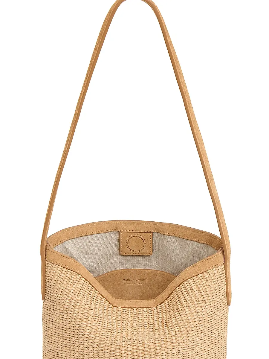 MANSUR GAVRIEL Women's Small Everyday Raffia & Suede Basket Bag | Thumbnail 4 MANSUR GAVRIEL Women's Small Everyday Raffia & Suede Basket Bag | Thumbnail 4