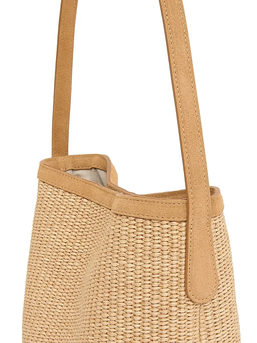 MANSUR GAVRIEL Women's Small Everyday Raffia & Suede Basket Bag | Thumbnail 5 MANSUR GAVRIEL Women's Small Everyday Raffia & Suede Basket Bag | Thumbnail 5