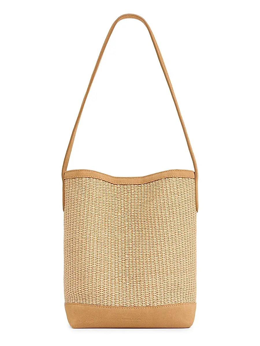 Mansur Gavriel Women's Everyday Raffia & Suede Basket Bag - Natural | Image 1 Mansur Gavriel Women's Everyday Raffia & Suede Basket Bag - Natural | Image 1
