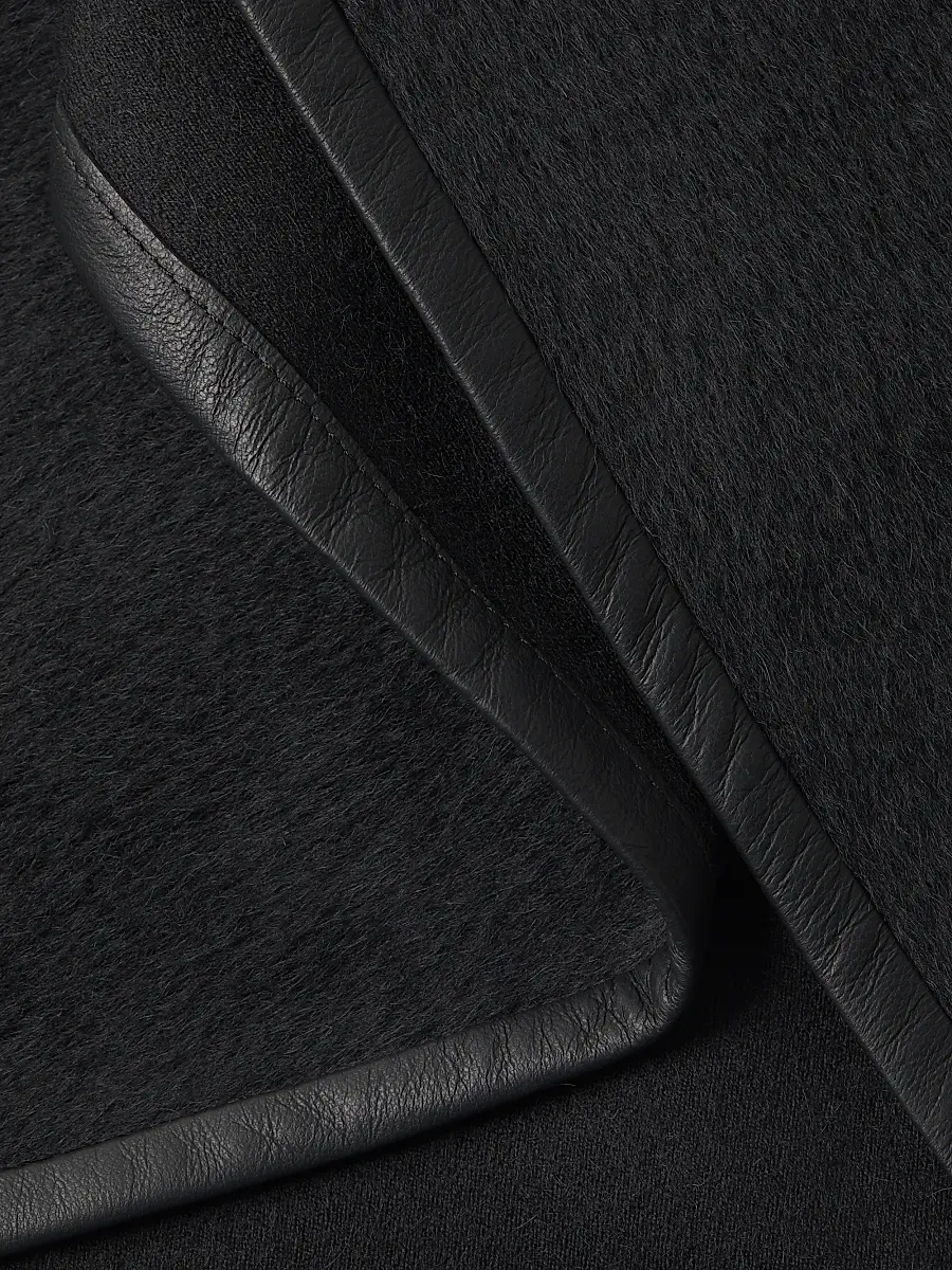Sofia Cashmere Women's Leather-Trim Alpaca-Blend Cape - Black | Thumbnail 6