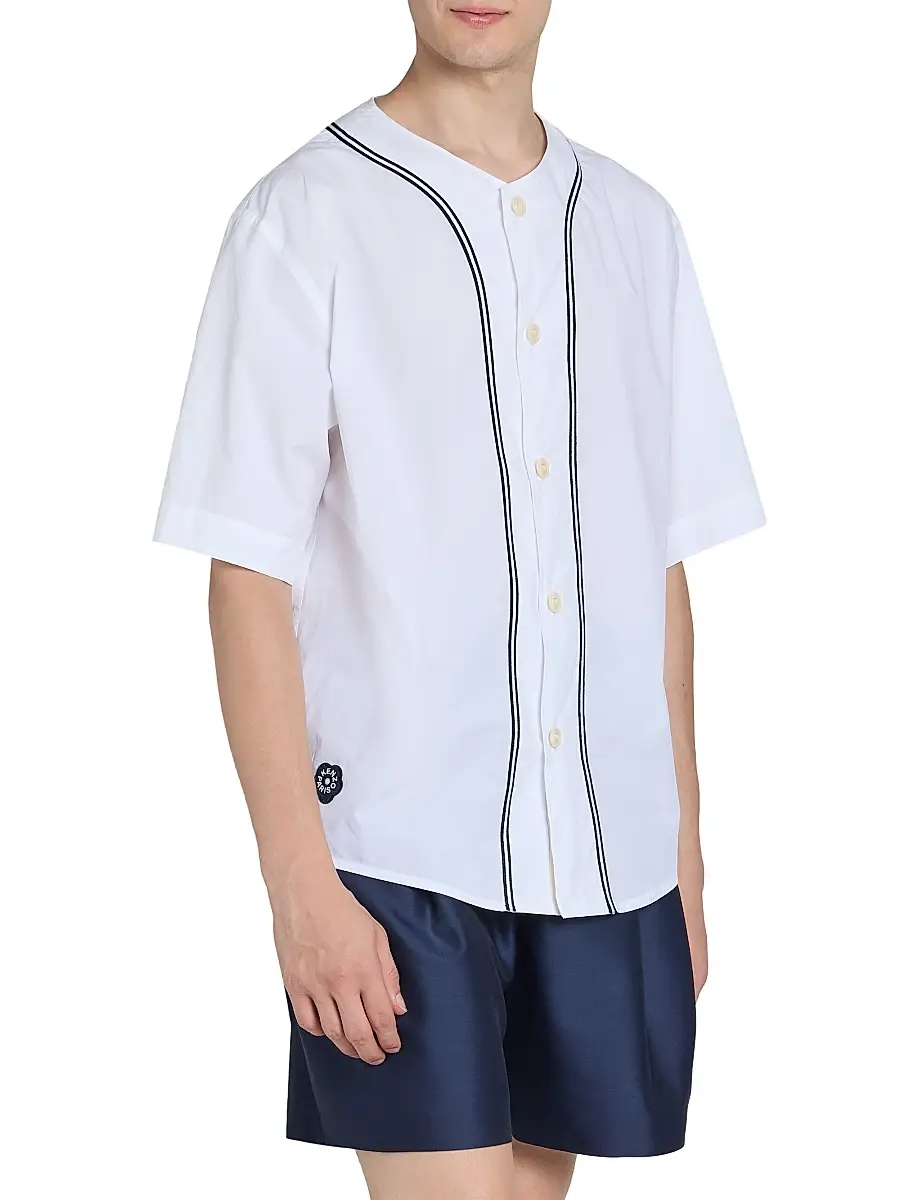 KENZO Men's Boke Flower 2.0 Cotton Baseball Shirt | Thumbnail 4 KENZO Men's Boke Flower 2.0 Cotton Baseball Shirt | Thumbnail 4