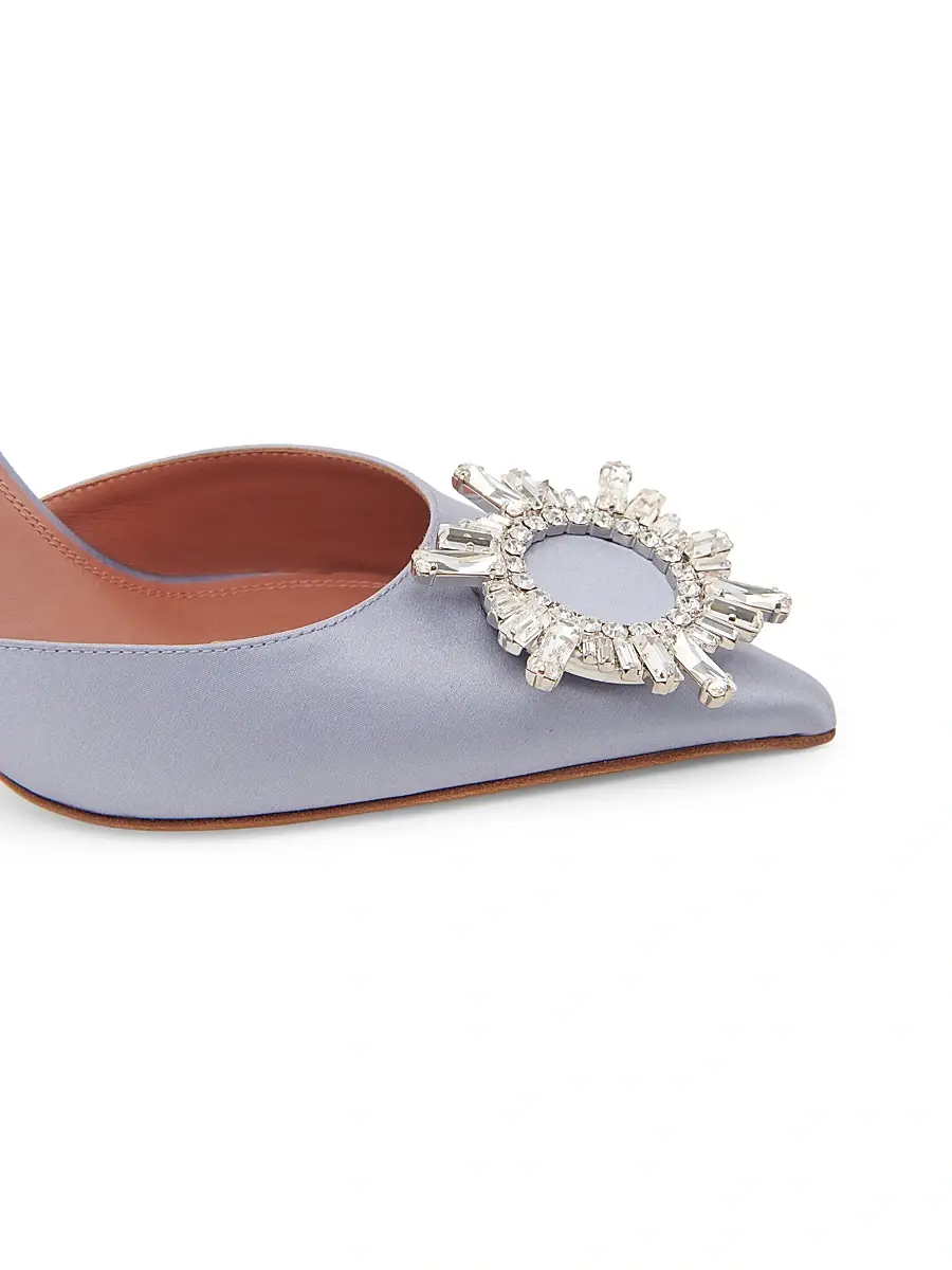 Amina Muaddi Women's Begum 95MM Silk Slingback Pumps | Thumbnail 5