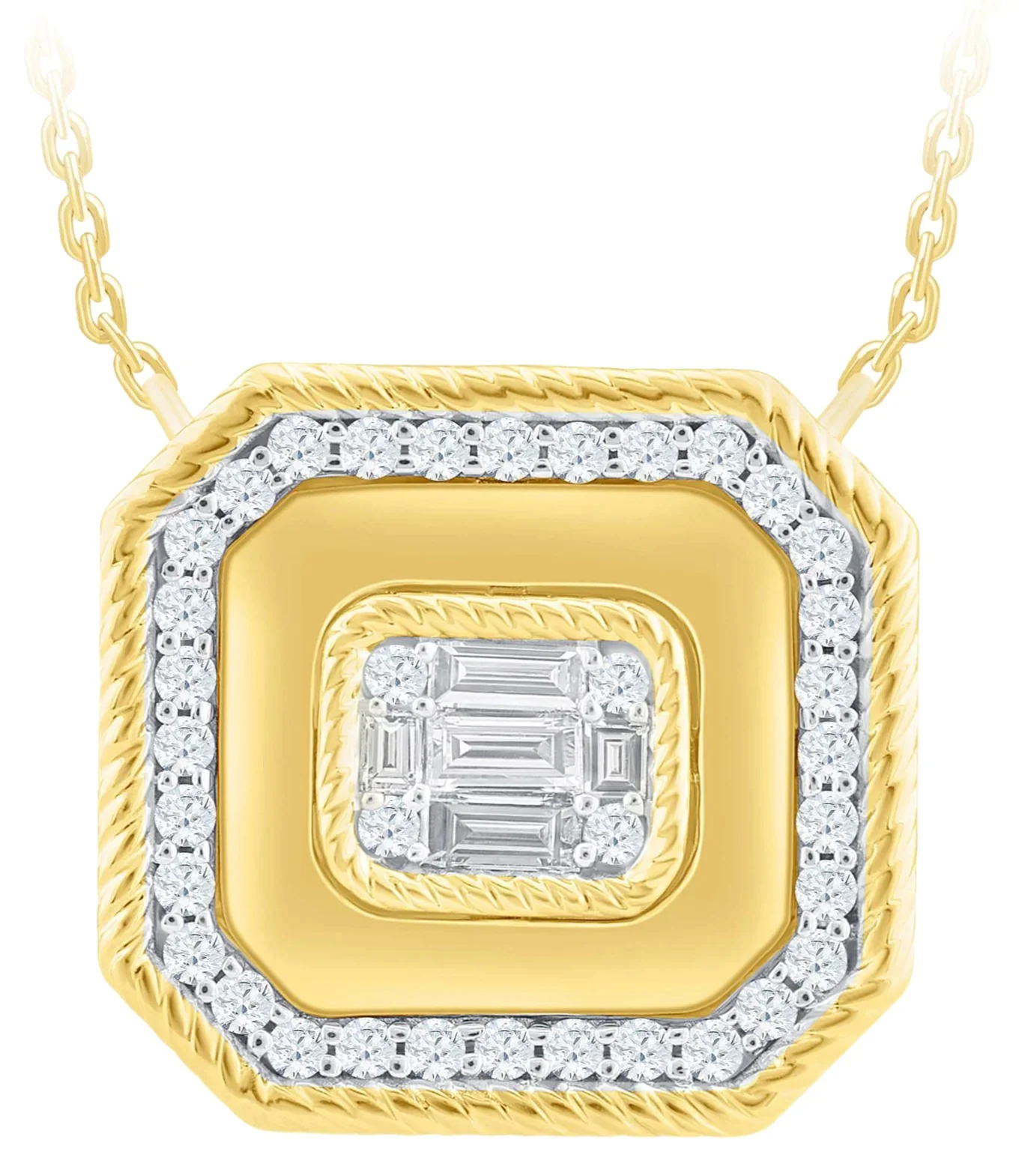 0.523ct Diamond 14K Gold Halo Pendant Chain Necklace 0.523ct Diamond 14K Gold Halo Pendant Chain Necklace