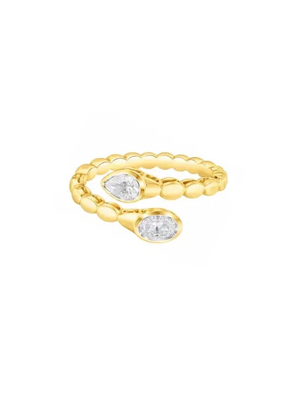 0.528ct Diamond 14K Gold Bypass Ring
