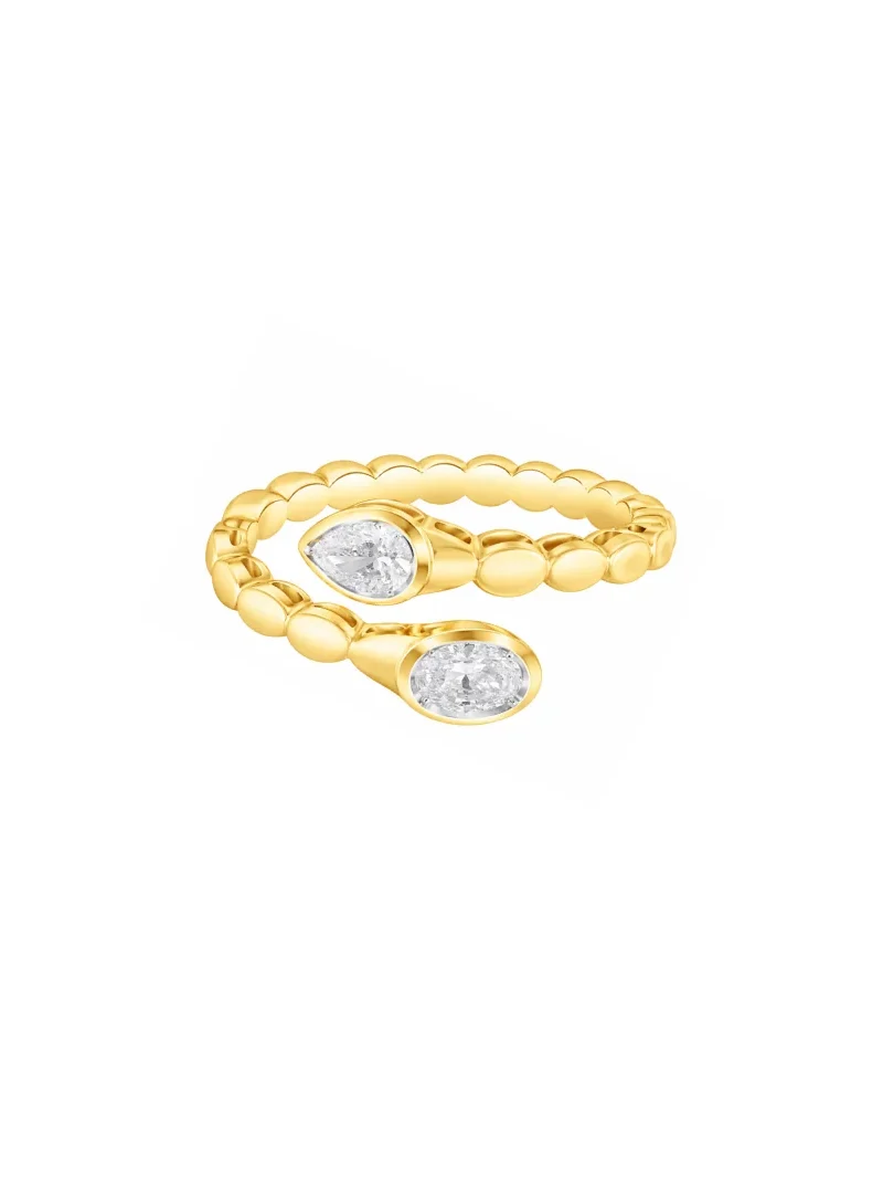 0.528ct Diamond 14K Gold Bypass Ring