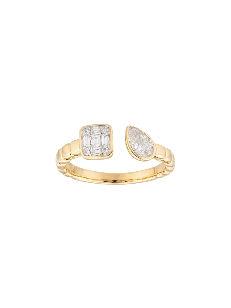 0.528ct Diamond 14K Gold Multi Shape Open Ring 0.528ct Diamond 14K Gold Multi Shape Open Ring